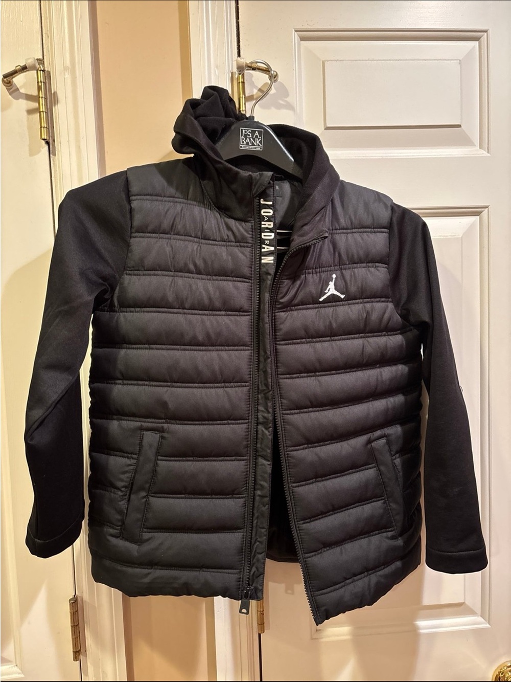 Jordan Black Hooded Puffer Jacket for Kids